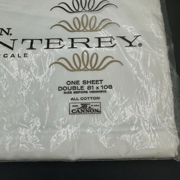 Vintage Cannon Monterey One Combed Percale Double‎ Full Sheet 81 x 108 USA New - Picture 3 of 11